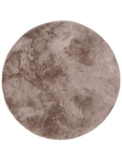 Tapis De Fourrure Dave Taupe  180 Cm Rond