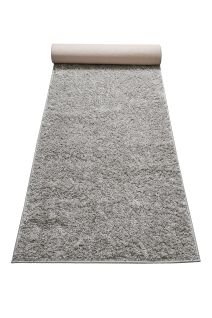 Tapis Gris 80x300 à Poils Aspect Laine Bouclettes Greta