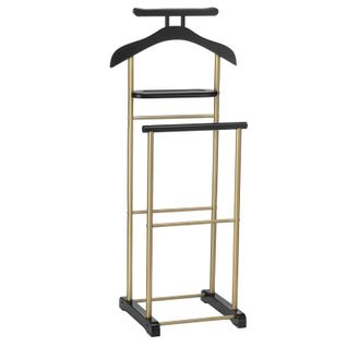 Valet Medina, Double Portant En Métal - Noir Et Doré