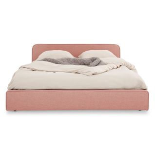 Lit Double Belarti 140 X 190 Cm, Revêtement En Tissu - Rose