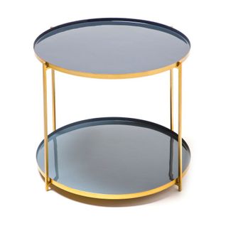 Table D'appoint Design "tessa" 50cm Bleu et Gris