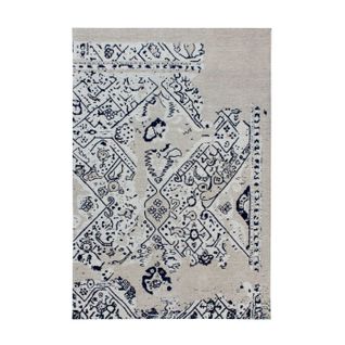 Tapis Imprimé Rétro "river" Gris et Noir 200 X 280 Cm