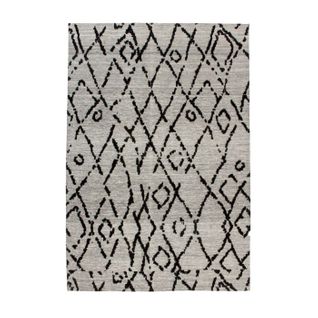 Tapis Jacquard Rétro "river" Gris et Noir 155 X 230 Cm