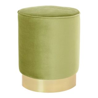 Pouf Design En Velours "nena" 43cm Vert