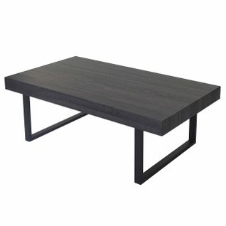 Table Basse De Salon Kos T576 Mvg 40x110x60cm Noir Pieds Métalliques Foncés