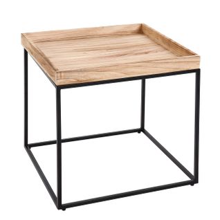 Table D'appoint Hwc-k71 Mvg-certifié Métal 60x60x60cm Couleur Naturelle