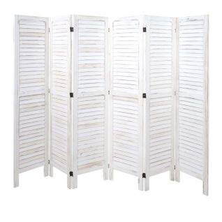 Paravent Hwc-g30 Shabby Chic 170x240cm Blanc