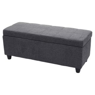 Coffre De Rangement Kriens, Banc, Tissu/textile, 45x114x45cm ~ Gris Foncé