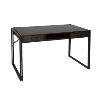 Bureau Hwc-a27, Bureau Informatique, 122x70cm 3d-structure ~ Brun Foncé