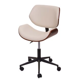 Chaise De Bureau Hwc-g25 Bois Cintré Aspect Noyer Rétro Crème
