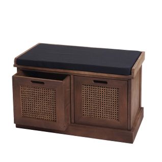 Banc Rembourré Hwc-j49, 47x75x40cm Marron Rembourrage Noir