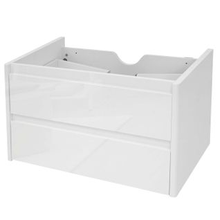 Meuble Sous-vasque Hwc-b19 Haute Brillance Soft-close 50x80cm Blanc