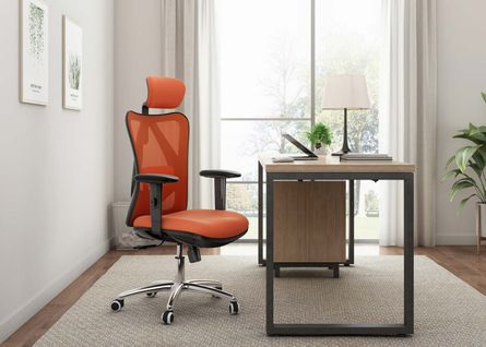Chaise De Bureau Sihoo Ergonomique Charge Max. 150kg Sans Repose-pieds, Orange