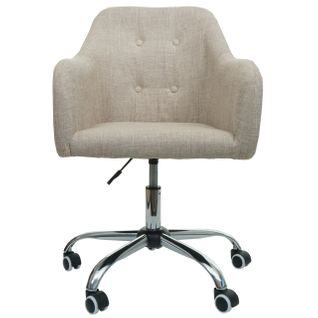 Chaise De Bureau Hwc-l92 Avec Accoudoirs Tissu/textile Crème