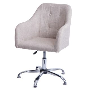 Fauteuil De Bureau Hwc-l92 Pivotante Métal Textile Crème