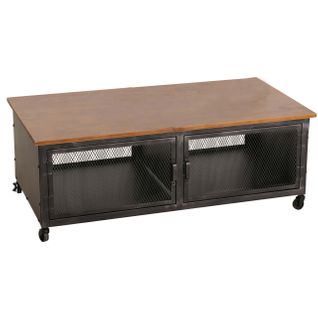 Table Basse Hwc-n28 45x120x60cm Noir, Marron