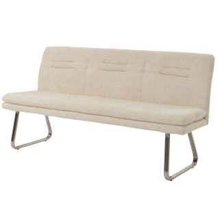 Banc Hwc-h70 Tissu/textile Chenille Inox Brossé 180cm Crème