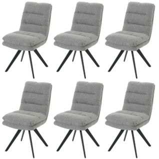 Lot De 6 Chaises De Salle à Manger Hwc-g66 Bouclé Mvg Gris Clair