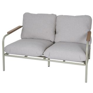 Banc De Jardin En Aluminium Hwc-o11 Vert Clair Rembourrage Beige