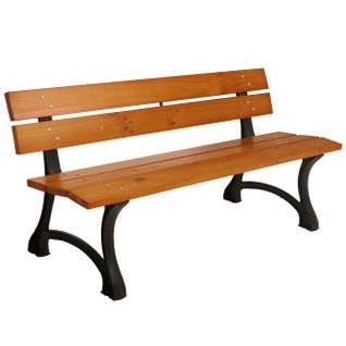 Banc De Jardin Hwc-o20 Fonte Bois Pin Certifié Mvg, 170cm Teck