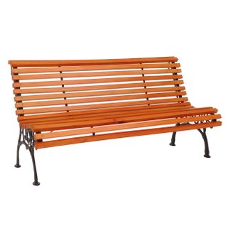 Banc De Jardin Hwc-o24, Banc 3 Places En Bois Et Fonte, 160 Cm ~ Teck