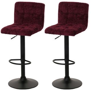Lot De 2 Tabourets De Bar Hwc-g87 Bordeaux