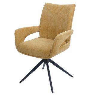 Chaise De Salle à Manger Hwc-o78 Chenille (310 G/m²) Jaune Moutarde