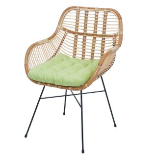 Chaise De Salle à Manger Hwc-p17 Kubu Rotin Métal Rembourrage Vert