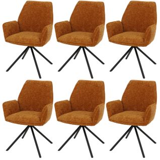 Lot De 6 Chaises De Salle à Manger Hwc-g67 Chenille Mvg Jaune Moutarde