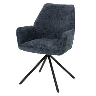 Chaise De Salle à Manger Hwc-g67 Chenille Mvg Bleu Foncé