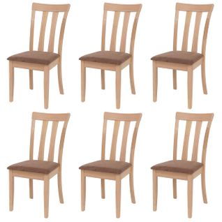 Lot De 6 Chaises De Salle à Manger Hwc-g46 Piètement Couleur Naturelle, Marron