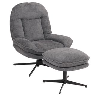 Fauteuil Relax Avec Repose-pieds Hwc-p32 Chenille (370 G/m²) Gris