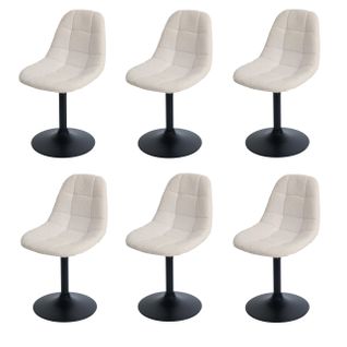 Lot De 6 Chaises De Salle à Manger Hwc-a60 Bouclé (450g/m²) Beige