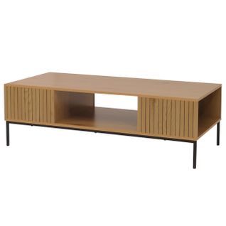 Table Basse Hwc-o39 Mélamine Mdf 39x120x60cm Nature