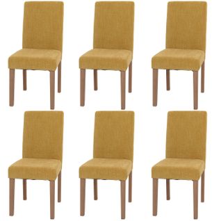 Lot De 6 Chaises De Salle à Manger Littau Jaune Pieds Couleur Naturelle