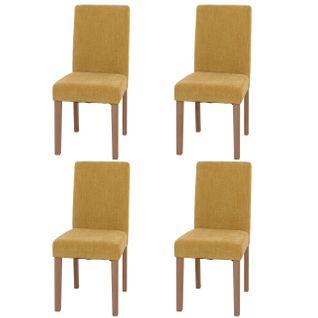 Lot De 4 Chaises De Salle à Manger Littau Jaune Pieds Couleur Naturelle