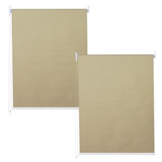 Lot De 2 Stores à Enroulement Hwc-d52 100x160cm Protection Solaire Opaque Beige