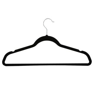 Lot De 50 Cintres En Velours Antidérapant Avec Crochets Pivotants à 360°, Noir