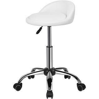 Tabouret De Bar Pivotant En Similicuir Tabouret De Comptoir Moderne Réglable En Hauteur, Blanc