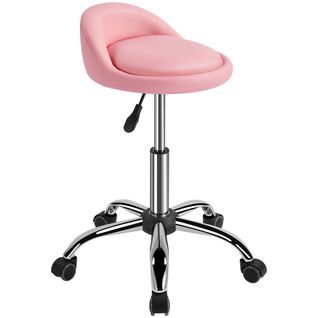 Tabouret De Bar Pivotant En Similicuir Tabouret De Comptoir Moderne Réglable En Hauteur, Rose