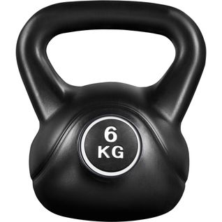 Kettlebell De 6 Kg En Ciment Kettlebell Pour Fitness Coque En Plastique Hdpe, Noir