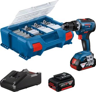 Perceuse Visseuse 18v Gsr 18v-55 + 2 Batteries 4ah + Chargeur + Coffret L-case Pick et Click - Bosch
