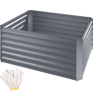 Carré Potager En Acier Galvanisé Argent