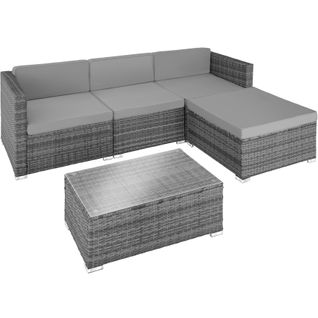Canapé De Jardin Lounge En Rotin Gris  67 X 75 X 64.5 Cm