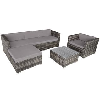 Canapé De Jardin Lounge En Rotin Gris  66 X 76 X 65 Cm