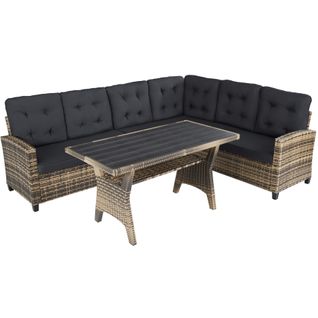 Salon de Jardin En Rotin Catania - Marron Naturel