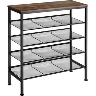 Étagère à Chaussures Style Industriel 755x305x855cm Bois Foncé