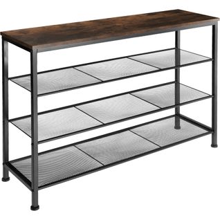 Étagère à Chaussures Style Industriel 100x305x725cm Bois Foncé