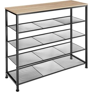 Étagère à Chaussures Style Industriel 100 X 305 X 93 Cm Bois Clair