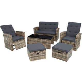 Canapé De Jardin Lounge En Rotin Marron Naturel  305 X 234 X 86 Cm